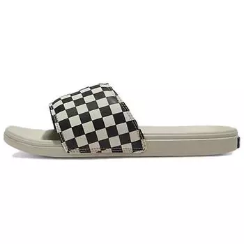 Vans La Costa Slide-On Checkerboard - Кроссовки унисекс Rainy Day кремового цвета Checkerboard-Rainy-Day VN0A5HF5J92 39
