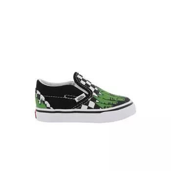 Vans Marvel x Classic Slip-On Toddler Hulk Baby Sneakers Green Checkerboard VN000EX8U44