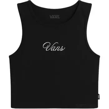 Vans Небольшой облегающий укороченный топ-майка для женщин, черный VN000HGEBLK M