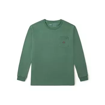 Vans Однотонная повседневная футболка с длинным рукавом унисекс-топы зеленая VN0A54MRAFR M