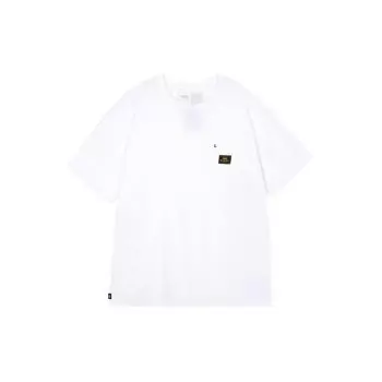 Vans Однотонная свободная дышащая повседневная футболка с коротким рукавом и заниженной линией плеч, мужские топы белого цвета VN0A5F4ZWHT XL