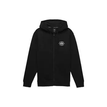 Vans Однотонная толстовка с капюшоном и застежкой-молнией, длинный рукав, унисекс, черная VN0A5KL9BLK XXL