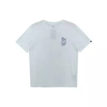 Vans Однотонный свитер с круглым вырезом и принтом логотипа, короткий рукав, футболка для мужчин, синий цвет VN0A7PZHWHT XS