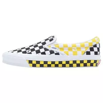 Vans OG Classic Slip-On LX Checkerboard — черные желтые кроссовки унисекс VN0A32QNY23