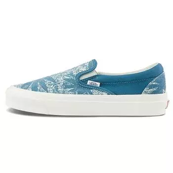 Vans OG Classic Slip-On LX Palm Acid Wash Summer Leaf — темно-синие кроссовки унисекс сине-белые VN0A45JK4KT 41