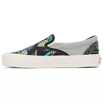 Vans OG Classic Slip-On LX Parrot Hawaiian — черные кроссовки унисекс, зеленые VN0A45JK4KX 44.5