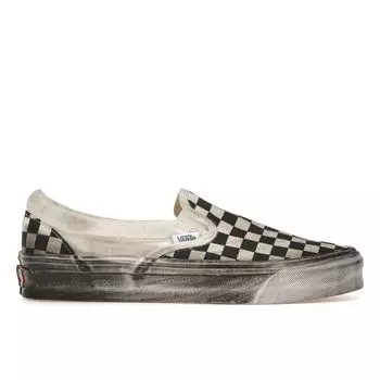 Vans OG Classic Slip-On LX Stressed — черные кроссовки унисекс в шахматную клетку VN0A32QNBKC 38