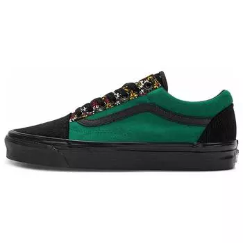 Vans Old Skool 36 DX Anaheim Factory — бархатные кроссовки унисекс с цветочным принтом, разноцветные, бархатно-красные, зеленые VN0A4BVQRGR 36
