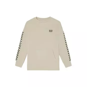Vans Осень-зима 22, фирменный логотип с принтом сбоку, клетчатый узор, круглый вырез, свитер с длинным рукавом, унисекс, свитшот светло-хаки VN0009112N1 XL