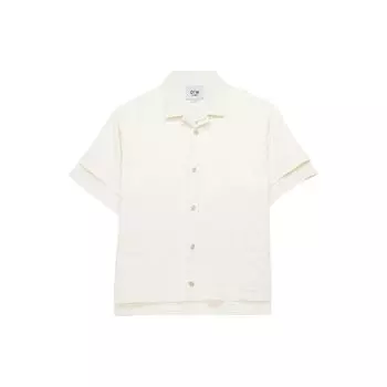 Vans OTW SS24 однотонная свободная двухслойная рубашка поло унисекс рубашки белого цвета VN000GBV3KS M
