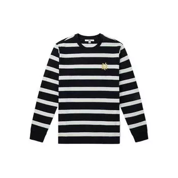 Vans Полосатая футболка с длинным рукавом и забавным принтом, женские топы, черный цвет VN0A5LH9BLK L