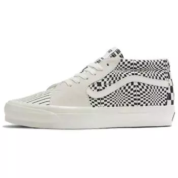 Vans Премиум Sk8-Mid 83 Pattern Clash мужские кроссовки белые зефирные черные VN000CQQFS8 42