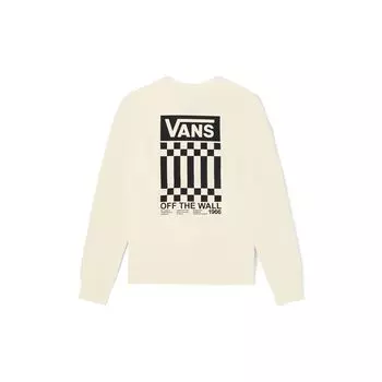Vans Простой универсальный свитер с длинным рукавом и логотипом, толстовка в американском стиле, унисекс, цвет слоновой кости VN00090V3KS L