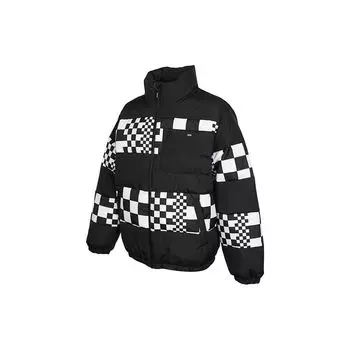 Vans Пуховик с воротником-стойкой и шахматным узором, длинный рукав, унисекс, верхняя одежда, черный цвет VN0A7YIVBLK M