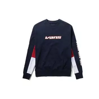Vans Пуловер с логотипом в стиле пэчворк, толстовка унисекс, красный, синий, белый VN0A3DHE4NH