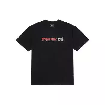 Vans Расскажите другу Письмо Логотип Принт Круглый вырез Пуловер Короткий рукав Футболка Мужские топы Черный VN0A54PABLK S