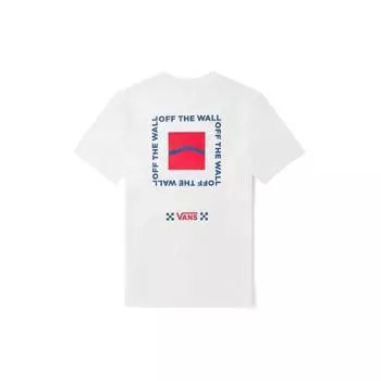 Vans Retro Color Block Printed Sports Crew Neck Short Sleeve T Shirt Women Tops White VN0A5F1WWHT S