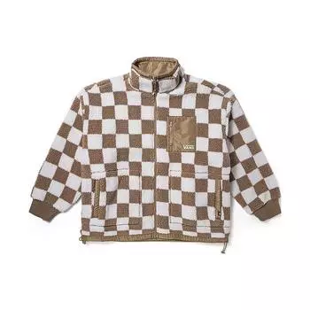 Vans Ретро спортивная клетчатая флисовая куртка на молнии женские куртки коричневые VN000H0RCY5 M