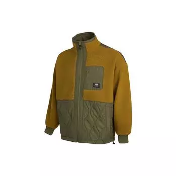 Vans Retro Sports Color Block Stand воротник-стойка молния логотип нашивка с длинным рукавом куртка женская куртка коричневый зеленый VN0A54MCZBN L