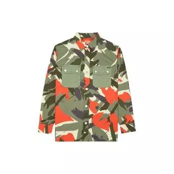 Рубашка Vans Nigel Cabourn с камуфляжным узором и длинными рукавами, мужские рубашки, зеленая VN0A4VLVZBL M