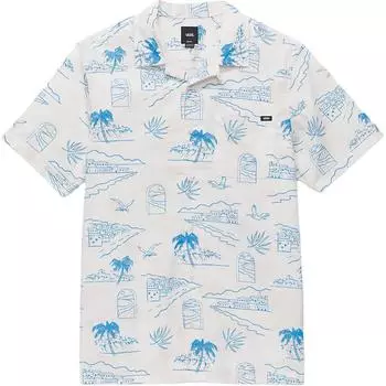 Vans Рубашка поло с коротким рукавом Davista Scenic Print, мужская, белая VN000G7GFS8 S