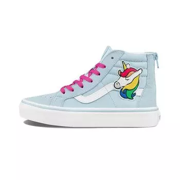 Vans Sk8-Hi Zip Kids Sequin Patch - Детские кроссовки Unicorn Blue Ballad-Blue True-White VN0A4BUX34C 34