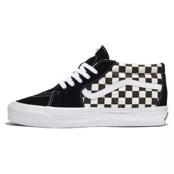 Vans Sk8-Mid Reissue 83 LX Checkerboard — кроссовки унисекс черные белые VN000CQQ2BO 41