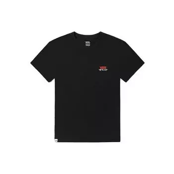 Vans Спортивная повседневная футболка с круглым вырезом и коротким рукавом, с заниженной линией плеч, женская футболка черного цвета VN0A5F4CBLK XS