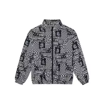 Vans SS22 Куртка с тигровым принтом в шахматном порядке Унисекс Верхняя одежда Черный VN0A5H9T7TO S