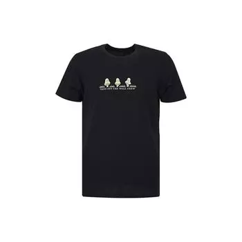 Vans SS22 Повседневная футболка с круглым вырезом и принтом в виде букв, короткий рукав, унисекс, черная VN0A7PZKBLK S