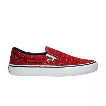 Vans Supreme x Classic Slip-On Pro Diamond Plate Red Unisex Sneakers VN0A347VTEH
