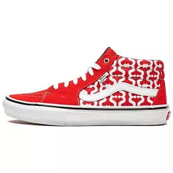Vans Supreme x Grosso Mid Monogram S — красные кроссовки унисекс белые VN0A5KS15XS 41