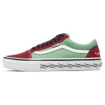 Vans Supreme x Old Skool Barbed Wire — Зеленые кроссовки унисекс, красные VN0A5KRXRER