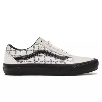 Vans Supreme x Old Skool Pro Logo Pattern — Белые кроссовки унисекс Off-White Black VN0A45JC2YV