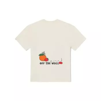 Vans Свежий и удобный свитер с круглым вырезом и принтом овощей и фруктов, футболка унисекс с коротким рукавом, винтажно-белый VN0008XP3KS M