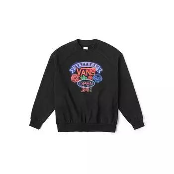 Vans Свитер с круглым вырезом, милый, крутой, с принтом, длинный рукав, женская толстовка, черный цвет VN000KCEBLK S