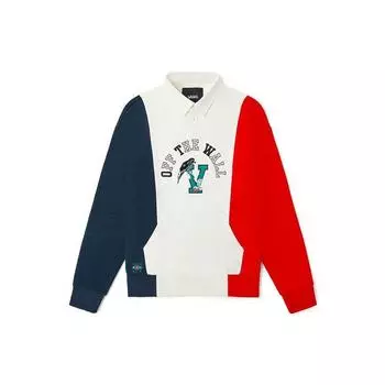 Vans Свитшот-пуловер из двух частей с цветным флокированным принтом, унисекс, цвет «Off-White» VN0A54JDFS8 L