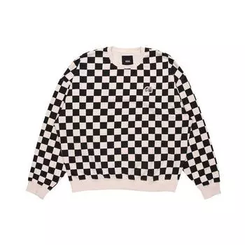Vans Толстовка с длинным рукавом и круглым вырезом в шахматную клетку, мужская толстовка, черная VN0A5H69466 L