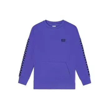 Vans Свитшот с круглым вырезом и длинными рукавами, однотонный фирменный принт, унисекс, фиолетовый VN000911BT2 S
