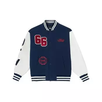 Vans Свободная бейсбольная куртка с вышитым логотипом, унисекс, темно-синяя VN0002ECLKZ L