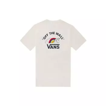 Vans Свободная повседневная футболка с коротким рукавом и принтом единорога, топы унисекс, белые VN0A54L9FS8 M