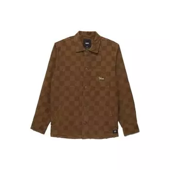 Vans Свободный крой на пуговицах клетчатая рубашка с длинным рукавом мужские рубашки коричневого цвета VN0008GP0E0 S
