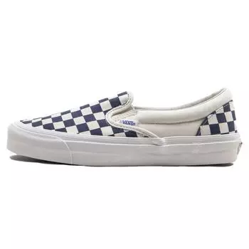 Vans Темно-синие кроссовки унисекс без шнуровки OG Classic Slip-On LX в шахматном порядке, белые VN0A32QNP4I 42