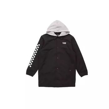 Vans Теплая хлопковая куртка с капюшоном и надписью «логотип», на молнии, мужские куртки, черные VN0A5F6XBLK S