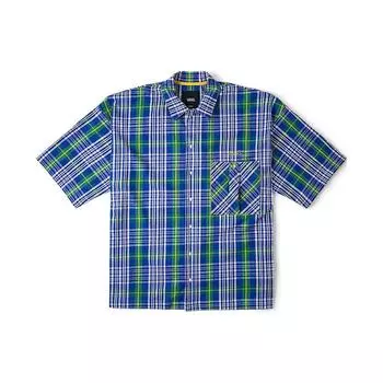 Vans Tokyo Design Collective Клетчатая повседневная удобная рубашка с коротким рукавом рубашки унисекс синяя клетка VN000H2RCYG S