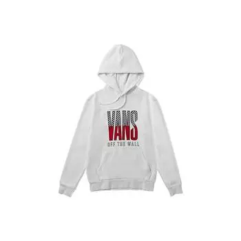 Vans Толстовка с капюшоном с большим логотипом и клетчатым принтом, мужская, белая VN0A48B9WHT M