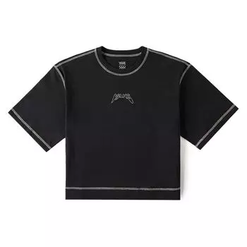 Vans Удобная футболка с круглым вырезом и коротким рукавом, женские топы серого и черного цветов VN000KPF1O7 M