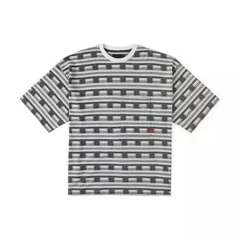 Vans Удобная простая футболка с круглым вырезом и коротким рукавом, унисекс, серые полосатые топы VN000H2TCYE L