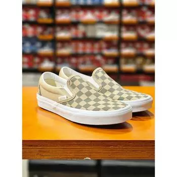 Vans Unisex Classic Slip On Canvas Block Brown Vn0a2z41dfm Sneakers 220