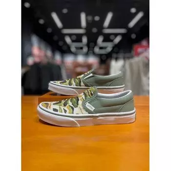 Vans [Vans] Kids Camo Slip On Sneakers Khaki Vn0a5kxmbgk Khaki/175